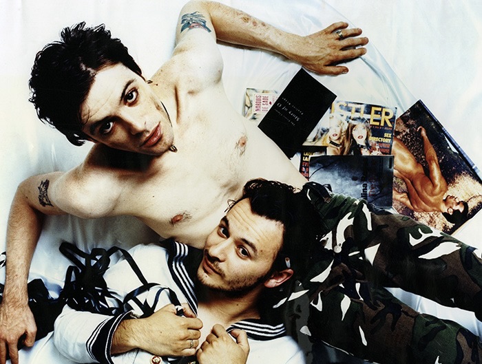 an image of richey edwards and james dean bradfield, taken in 1994
  =